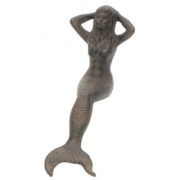 Moby Dick Other - Cast Iron Nautical Repro Shelf Sitter Sitting Mermaid Figurine Rust 721